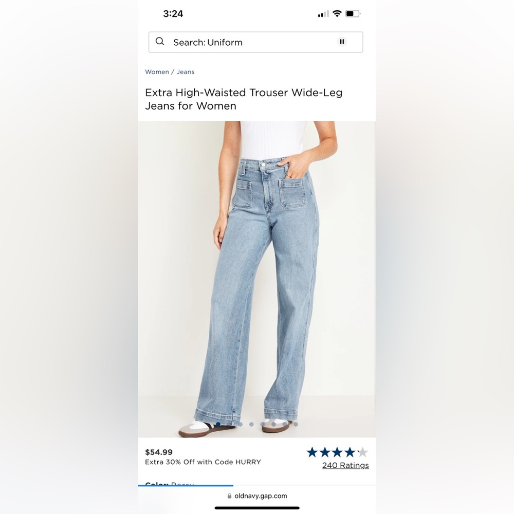Old Navy high waisted trouser leg jeans